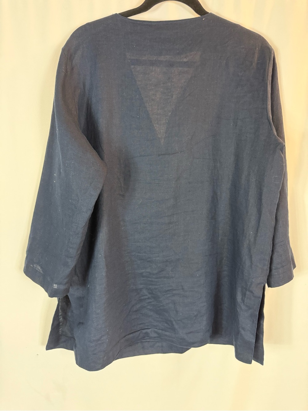 Chaps women tunic Navy blue Classic 100% Linen size: XL - Picture 10 of 13